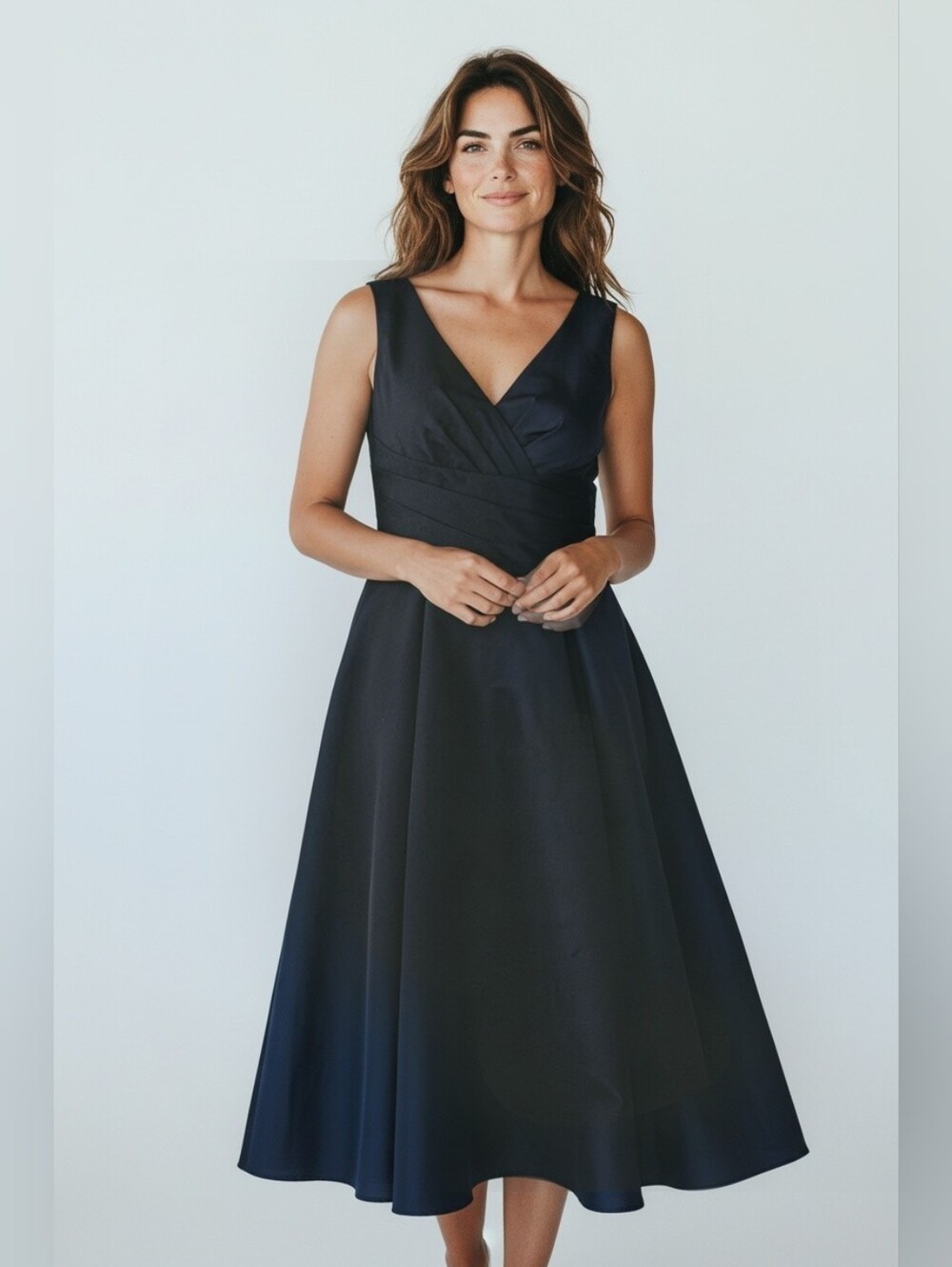 David's Bridal Black Bridesmaid Dress F13723